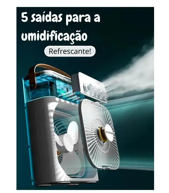 Mini Ventilador de Ar Condicionado, Umidificador e Aromaterapia - Conforto e Versatilidade em Todas as Estações