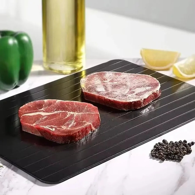 Quick Defrost Tray Board Fish Meat Chicken Steaks and Frozen Food Ideal Kitchen Practice Efficient