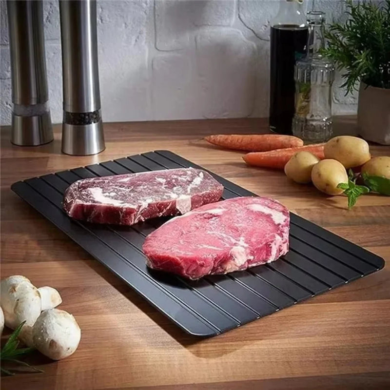 Quick Defrost Tray Board Fish Meat Chicken Steaks and Frozen Food Ideal Kitchen Practice Efficient