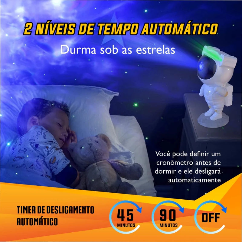 Mini Astronauta Projetor de Galáxia: Design Inovador, Projeções Hipnotizantes e Atmosfera Relaxante em um Só Produto"